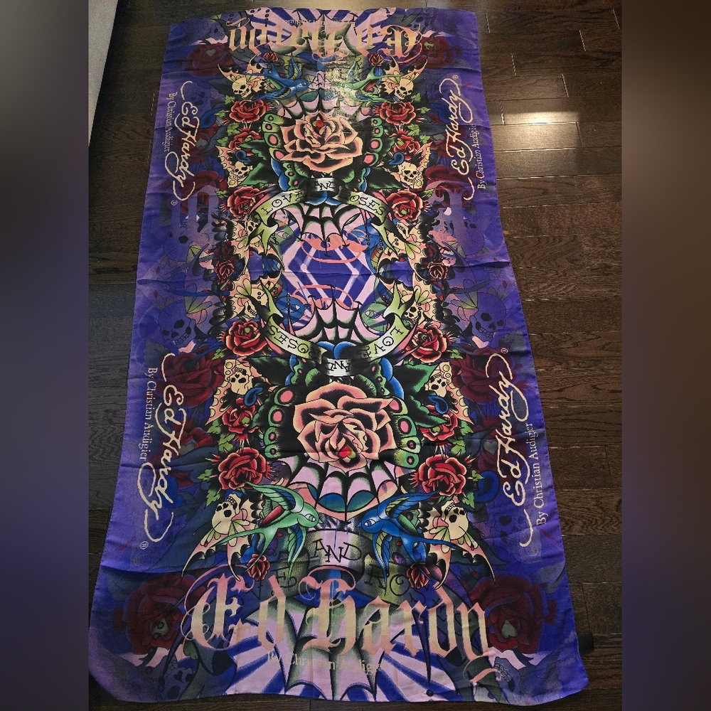 Ed Hardy Multicolor Graphic Scarf